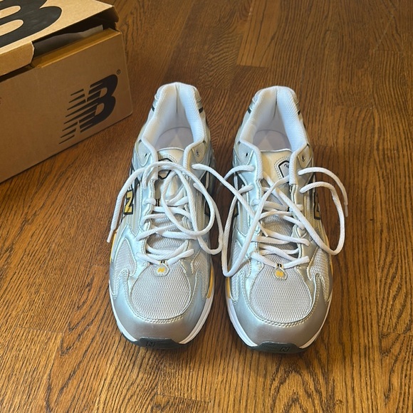 New Balance Silver and Yellow Athletic Sneakers - Picture 4 of 4